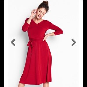 Of/Mercer Sutton Wrap Dress in Scarlet Red